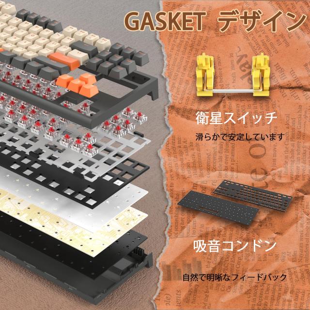 ZIYOULANG M88 コンパクト ワイヤレス メカニカルキーボード Bluetooth