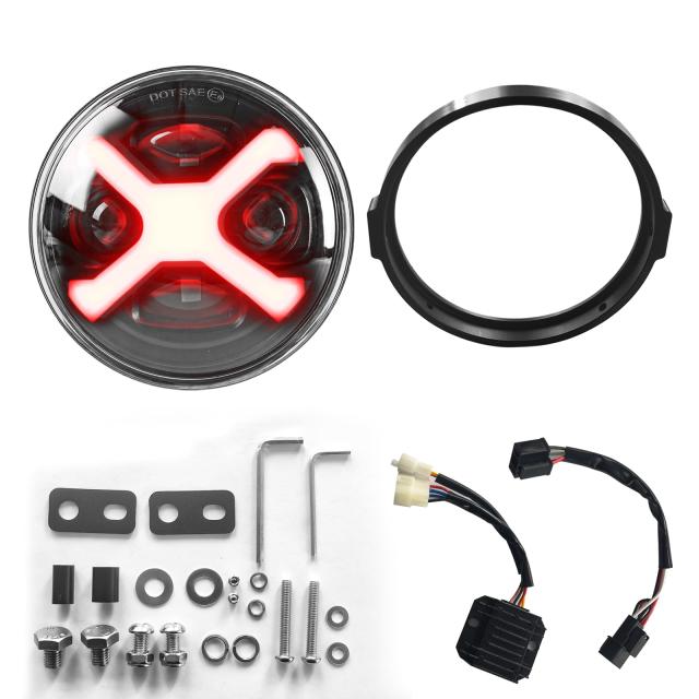 Vancroser クロスカブ CC110 ヘッドライト LED オートバイ ヘッドライト DRL付き Hi/Lo切り替え 12V/24V IP68防水 X型 ホンダ クロスカブ_6