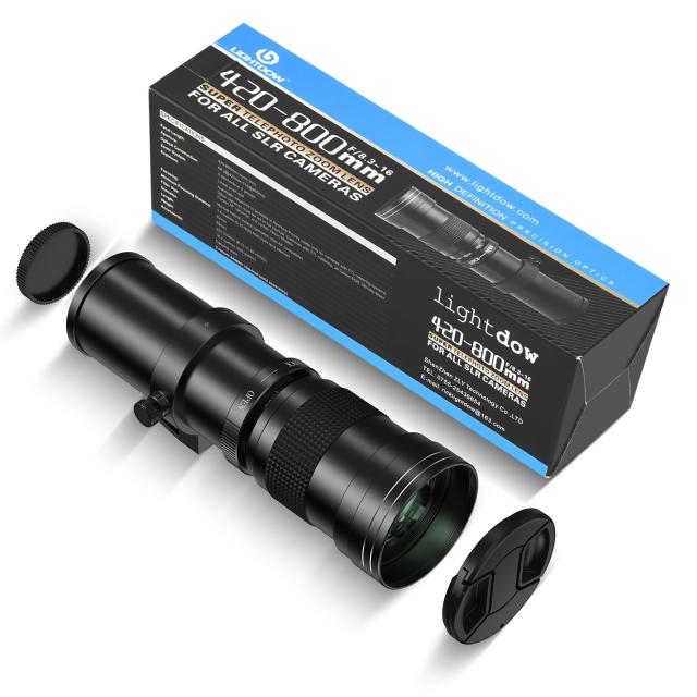Lightdow 望遠ズームレンズ 420-800mm f/8.3-16 for キヤノンEF/EF-S レンズfor Canon EOS Kiss X10i X10 X9i X9 X8i X7i X6i X5 X4 X3 X