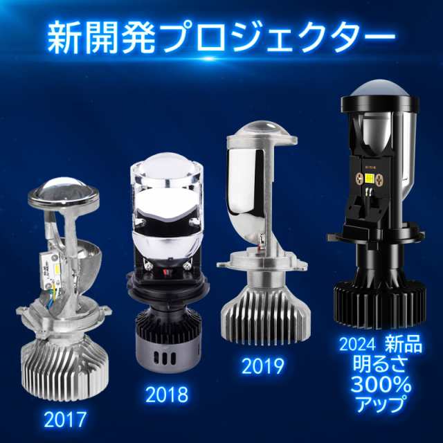 AILEO H4 LED ミニプロジェクターレンズ 内蔵LEDバルブ 爆光20000LM 右ハンドル車用 車検対応 エラーキャンセラー 6000K 2個セットの通販は