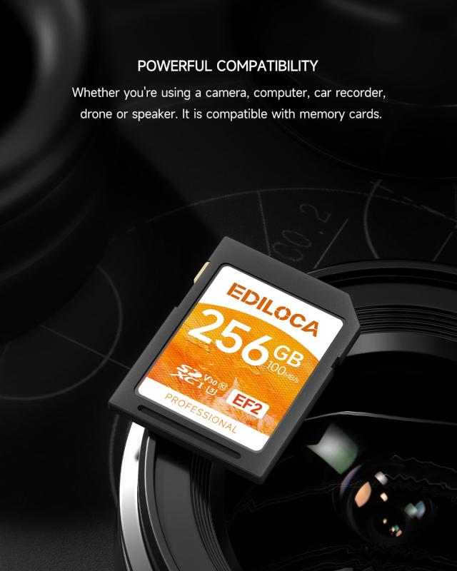 Ediloca EF2 256GB SDカード SDXC C10 UHS-I U3 V30 メモリカード 高速 読み取り速度 100MB/s 書き込み速度 90MB/s Full HD ＆ 4K UHD ビ_3