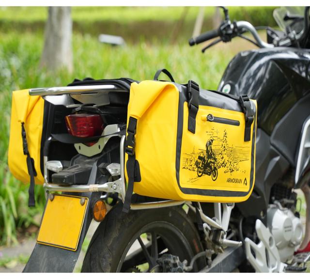 ARMOURAIN バイクのサイド・バッグ50L (25L*2) の座席袋サドル袋オートバイの付属品 (Yellow)_1