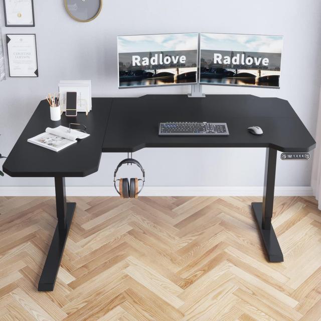 Radlove 昇降デスク L字パソコンデスク 電動昇降式デスク 天板幅150CM