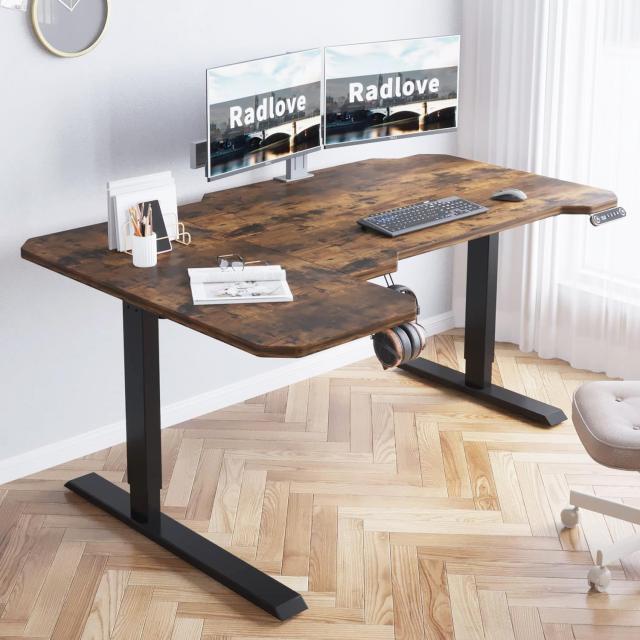 Radlove 昇降デスク L字パソコンデスク 電動昇降式デスク オ