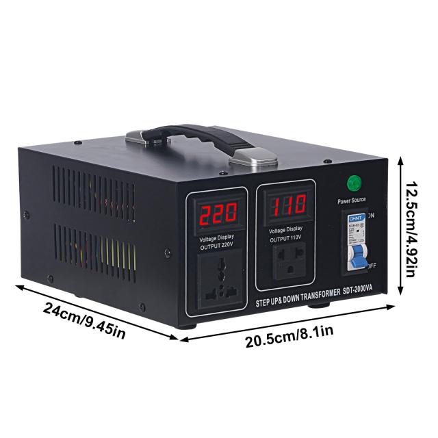 KLD 2000VA 変圧器 100V 220V アップトランス ダウントランス 100V-120V/220V-240V 入力出力電圧自動切替 海外国内両用型変圧器 降圧・昇_8