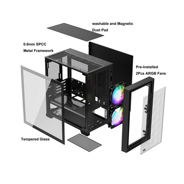 PCCOOLER CPS - C3D310ARGB　PCラック Amazon.co.jp: PCCOOLER CPS - C3D310 ARGB ブラック - Airflow M-ATX