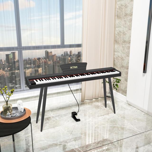 電子ピアノ 88鍵盤 木製 ペダル付き スタンド一体型 MIDI対応 初心者 DOMIYA 電子ピアノ 88鍵盤 木製 スタンド付き 日本語表記 MIDI