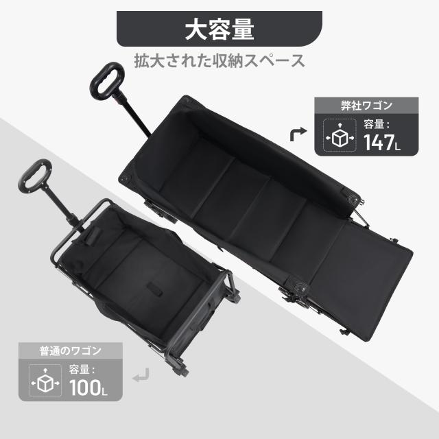 TIMBER RIDGE アウトドアワゴン 折り畳み 長物対応 ワンタッチ収束式