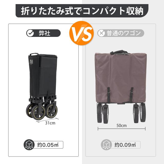 TIMBER RIDGE アウトドアワゴン 折り畳み 長物対応 ワンタッチ収束式