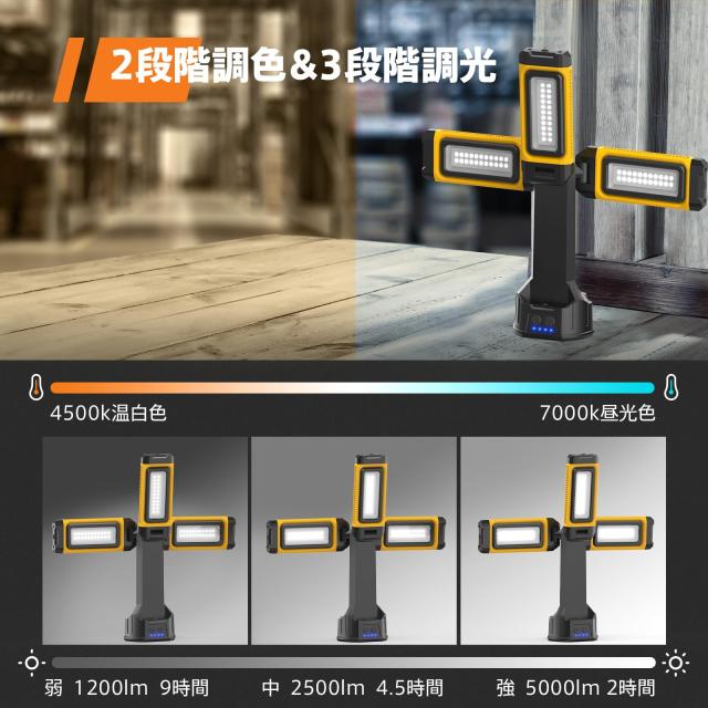 GoGonova LED投光器 5000lm高輝度 USB充電式作業灯/ワークラ 楽天市場】GoGonova LED投光器 5000lm高輝度 USB充電式作業灯