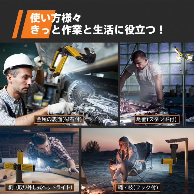 GoGonova LED投光器 5000lm高輝度 USB充電式作業灯/ワークラ 楽天市場】GoGonova LED投光器 5000lm高輝度 USB充電式作業灯