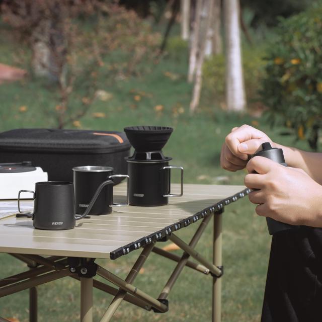 Vandroop キャンプ コーヒーセット アウトドア 小型 折り畳み式ハンド