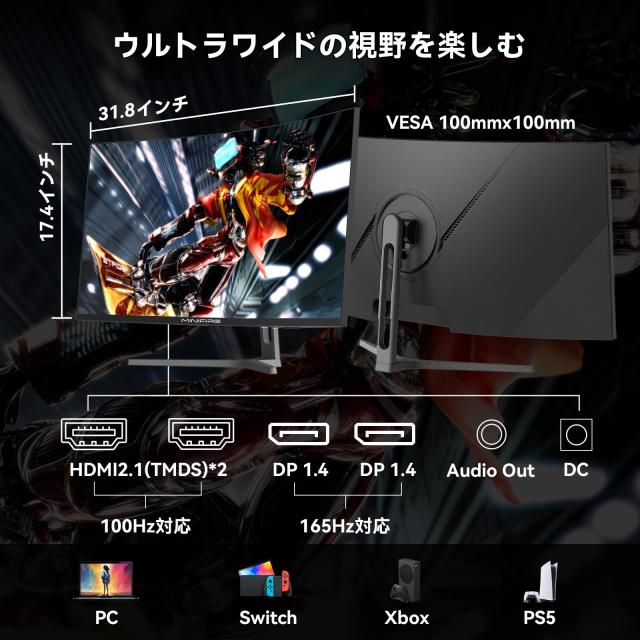 ピ*ಣ様 Minifire34インチ曲面モニター3440*1440p 165Hz Amazon.co.jp: Minifire 34インチゲーミングモニター 曲面