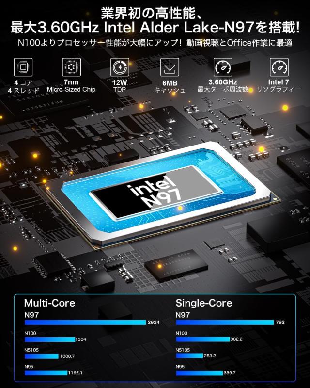 GMKtec ミニPC N97 Windows11 Pro Review: GMKtec Mini PC N97 Micro Desktop Computer, 12th Gen Intel
