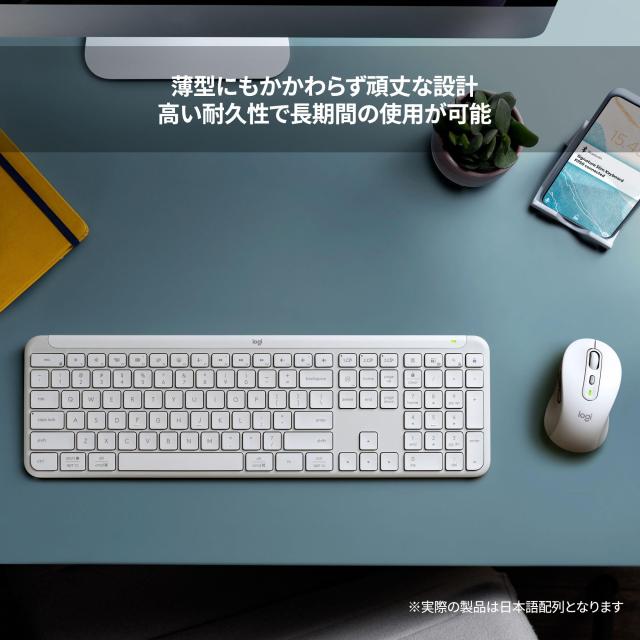 ロジクール SIGNATURE SLIM ワイヤレス キーボード K950OW 薄型 静かなタイピング Bluetooth Logi Bolt ワイヤレスキーボード テンキー_2