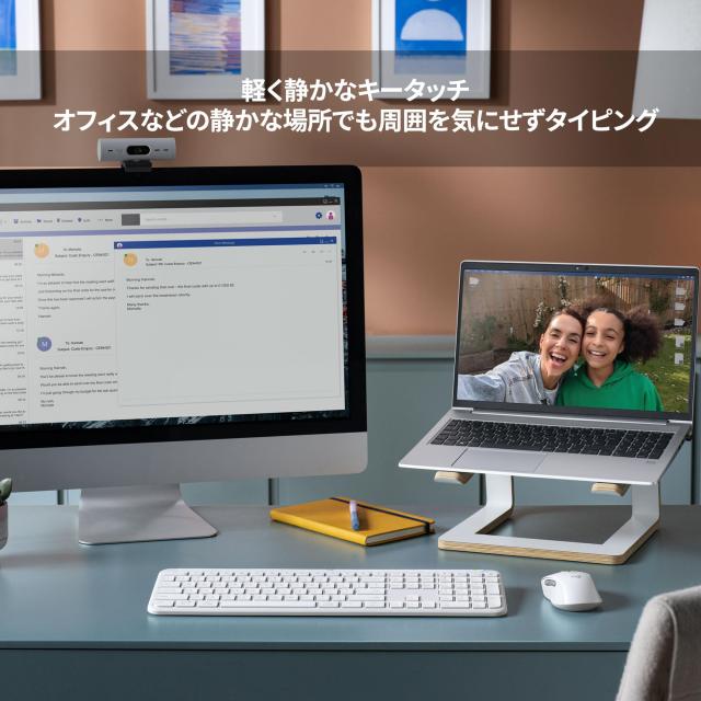 ロジクール SIGNATURE SLIM ワイヤレス キーボード K950OW 薄型 静かなタイピング Bluetooth Logi Bolt ワイヤレスキーボード テンキー_3