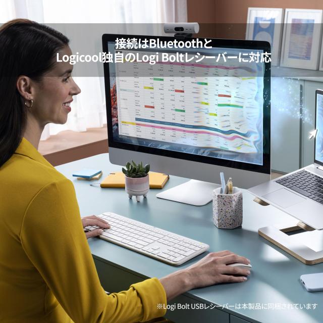 ロジクール SIGNATURE SLIM ワイヤレス キーボード K950OW 薄型 静かなタイピング Bluetooth Logi Bolt ワイヤレスキーボード テンキー_4