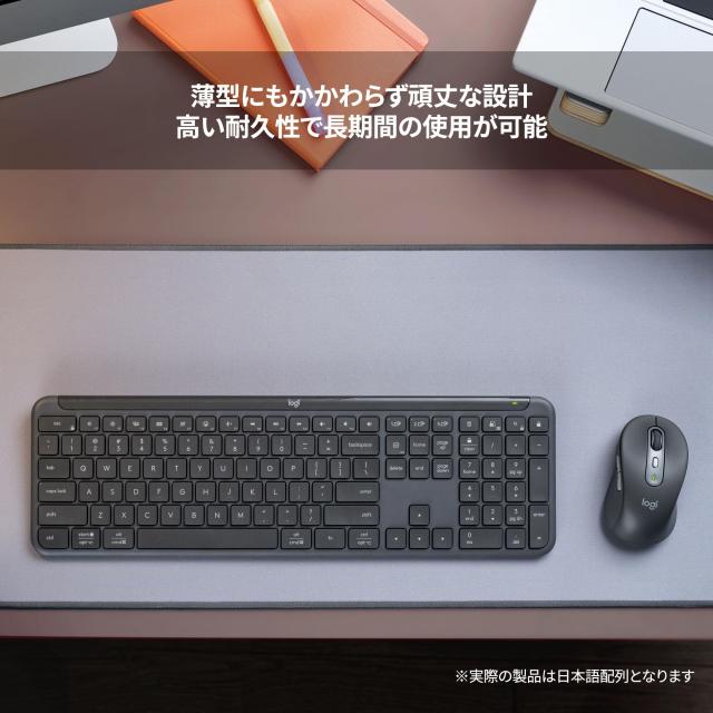 ロジクール SIGNATURE SLIM ワイヤレス キーボード K950GR 薄型 静かなタイピング Bluetooth Logi Bolt ワイヤレスキーボード テンキー_2
