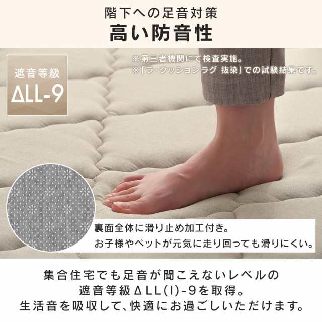 アイリスオーヤマ キルトラグ 185×240cm カーペット 【極厚ウレタン30mm】 オールシーズン対応 ネイビー クッションラグ 厚手 ACRQ-C182の通販は