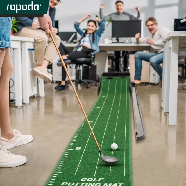 ropoda ゴルフパターマット 自動 返球機能付き パター練習マット 3m 