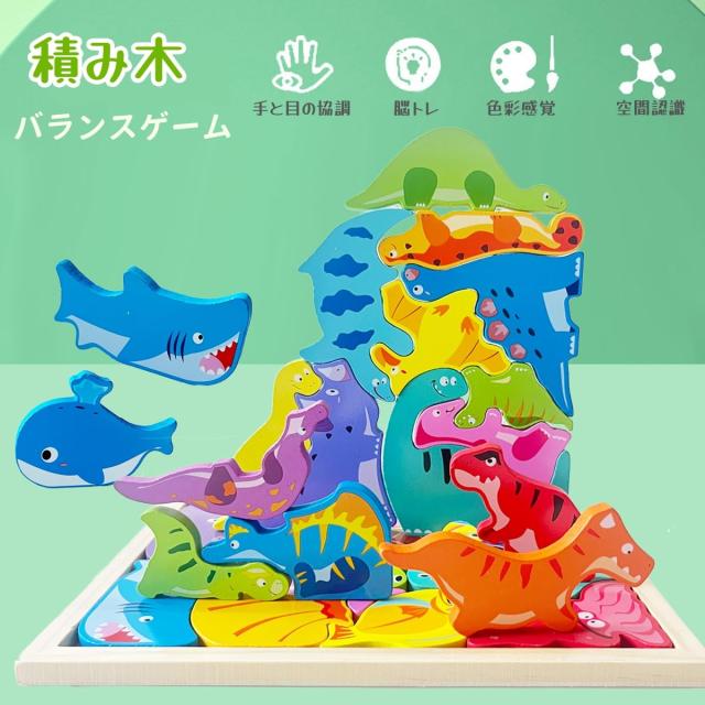 Bajoy 木製パズル 4種類シリーズ プラスサイズ60PCS大容量 型はめ