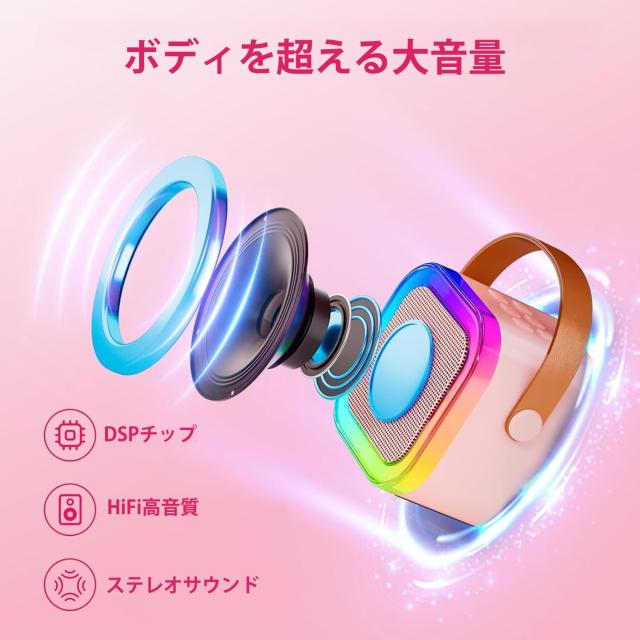 Verkstar カラオケセット Bluetoothマイク 2本 カラオケ スピーカー