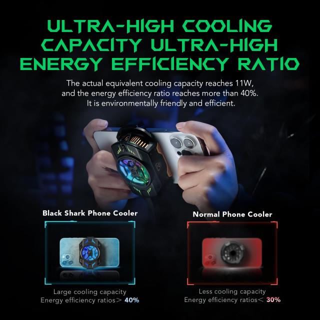 携帯電話クーラー、Black Shark FunCooler 4 Pro 携帯電話冷却ファン RGB ライト、アプリ、ゲーム＆ビデオストリーミング＆車の運転用スマ 携帯電話クーラー、Black Shark FunCooler 4 Pro 携帯電話冷却ファン
