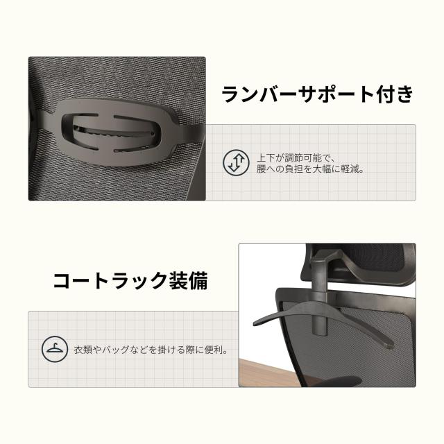 FLEXISPOT オフィスチェア デスクチェア OC3 多機能調節 ロッキング機能 3段階固定 2Dヘッドレスト付き アームレスト付き ランバーサポー_7