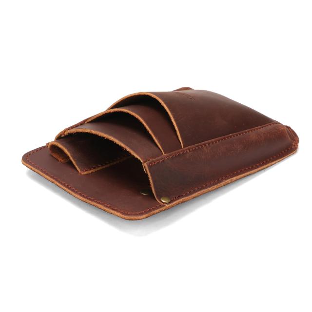 TOURBON ガーデニングポーチ 剪定鋏ポーチ 革 シザーケース バッグ 園芸 花屋 ウエストポーチ ショルダーストラップ付き