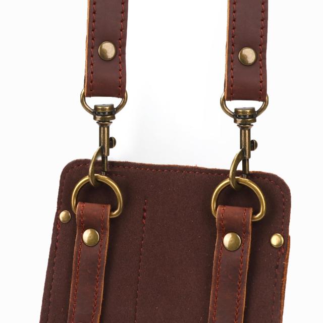 TOURBON ガーデニングポーチ 剪定鋏ポーチ 革 シザーケース バッグ 園芸 花屋 ウエストポーチ ショルダーストラップ付き