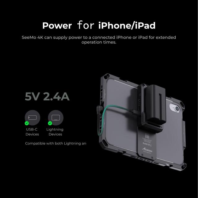 【公式販売店】Accsoon SeeMo 4K カメラto iPhone/iPad ビデオ モニター 映像伝送システム ミニビデオ送信機 4Kモバイルライブストリーミ_3
