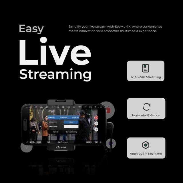 【公式販売店】Accsoon SeeMo 4K カメラto iPhone/iPad ビデオ モニター 映像伝送システム ミニビデオ送信機 4Kモバイルライブストリーミ_5