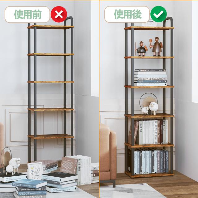 HCHQHS キッチンラック おしゃれ オープンシェルフ 本棚 隙間 キッチン