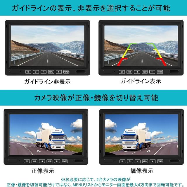 TORAKIND バックカメラモニターセット [2024年新型] 車載バックアップカメラ バックカメラモニターセット 解像度は1920*1080p 170°広い