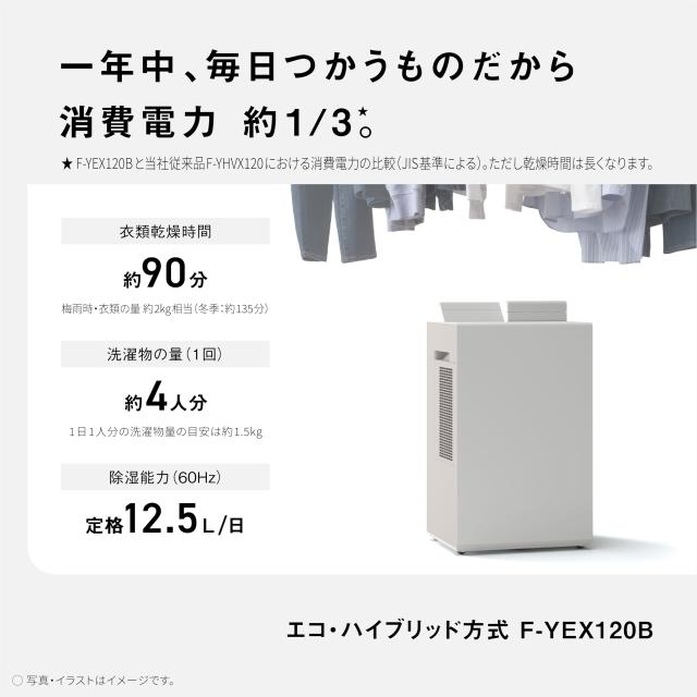 パナソニック 衣類乾燥除湿機 エコ・ハイブリッド方式 消費電力 従来比約1/3 ニオイの原因菌を除菌 ナノイーX48兆 部屋干し臭脱臭スピー_2