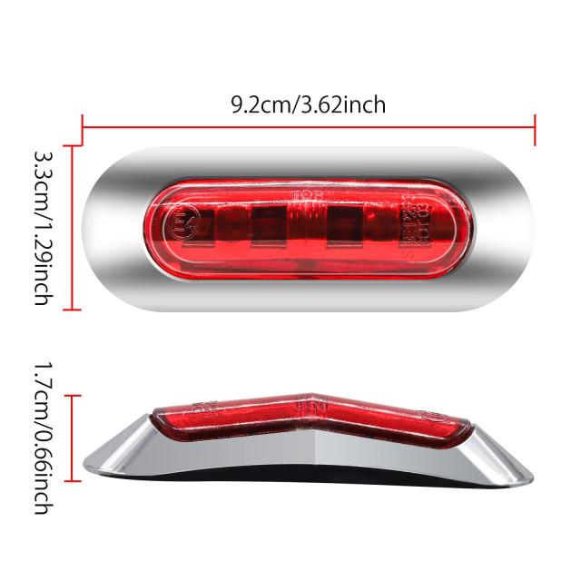 X-STYLE サイドマーカー LED 12V 24V 赤 4連LED トラック マーカー