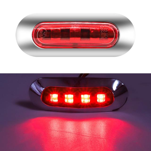 X-STYLE サイドマーカー LED 12V 24V 赤 4連LED トラック マーカー