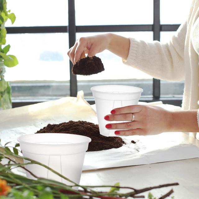 BESTOYARD 植木鉢 透明 スリット鉢 観葉植物 鉢 4個セット おしゃれ プラスチック 底皿付き 4+5+6+7号_4