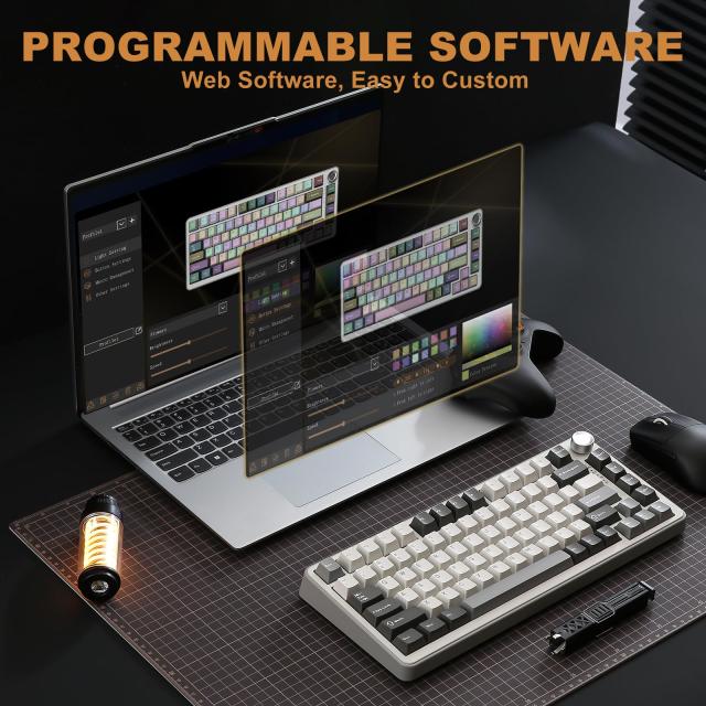 YUNZII B75 PRO 75% ガスケットゲーミングキーボード 無線メカニカル