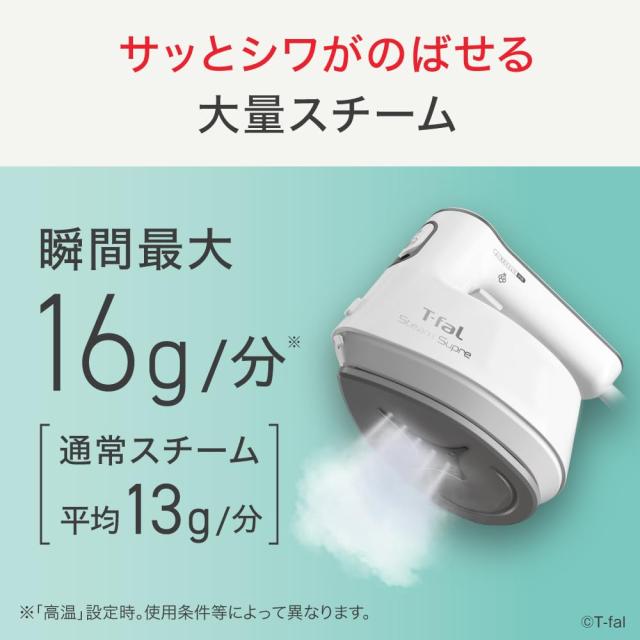 【オンライン限定】ティファール スチームアイロン 衣類スチーマー コンパクト 超軽量 パワフルな2WAY 「スチームシュプレ ブラック」 ハ_3