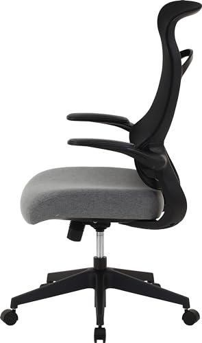 不二貿易 (Fujiboeki) オフィスチェア デスクチェア 幅67.5×奥行68.5×高さ107cm ブラック ロッキング機能 跳ね上げ式アーム 組立商品_9