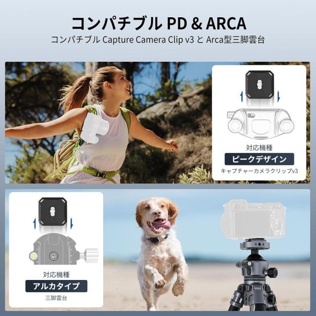 NEEWER LITETRIP LT07 トラベル三脚 156cm アルミ製 軽量 パン/チルトロープロファイルボールヘッド/Arca型QRプレート付き ビデオ/一眼レ_6