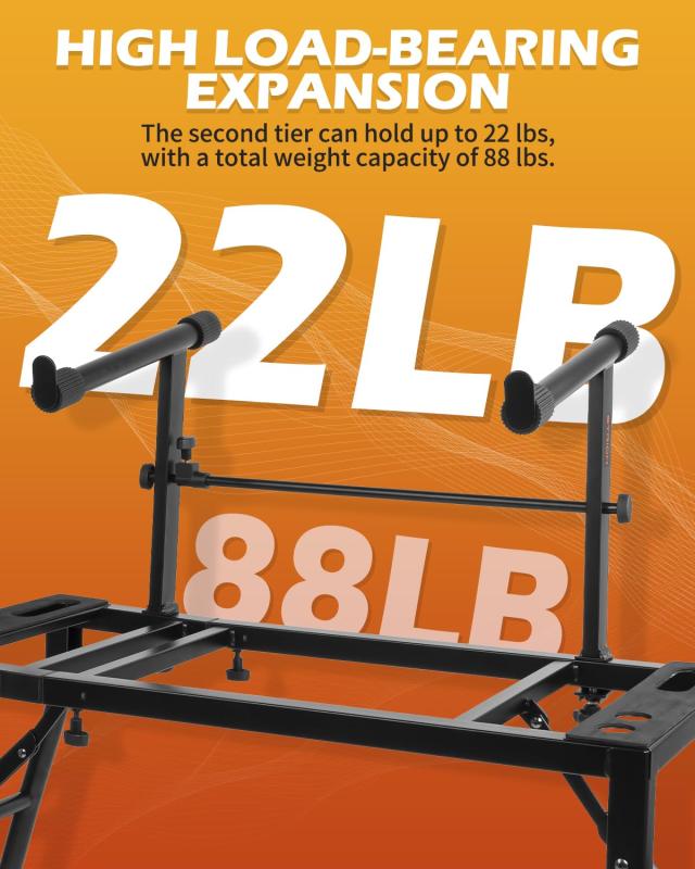 STRICH キーボードスタンド 2段 折りたたみ式 幅/高さ調節可能