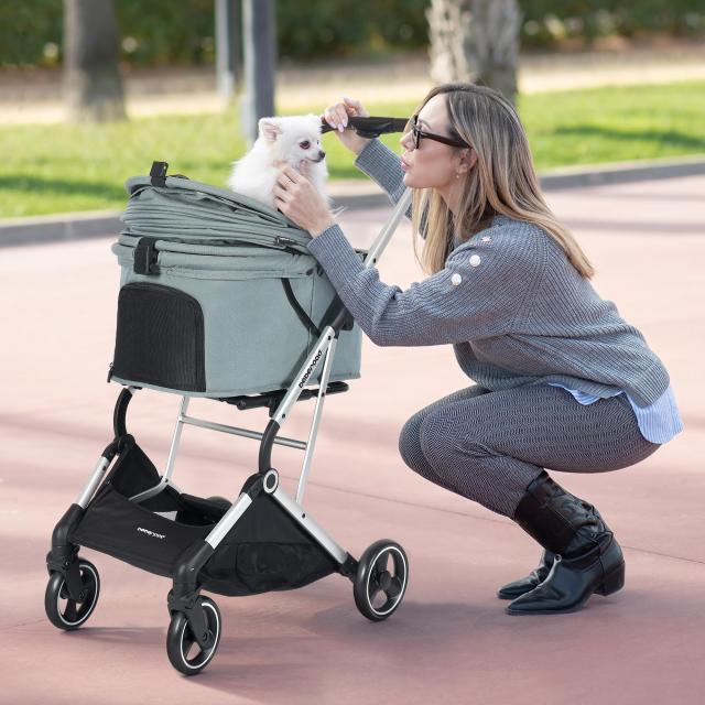 BEBEROAD PETS T4 ペットカート 猫 小型犬 バギー 折りたたみ 4輪 前輪360°回転 犬用バギー 犬用ベビーカー 多頭用 小型犬 中型犬 ペッ