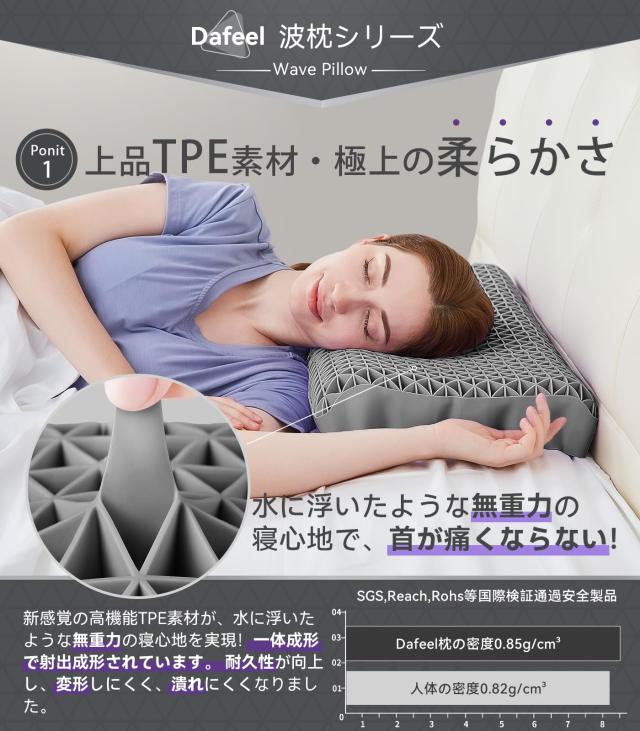 Dafeel TPE ゲル枕 V1.0首が痛くならない人気枕無重力快眠ピロー