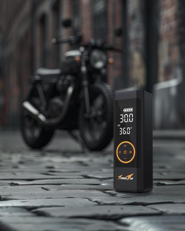 電動空気入れ 車 自動車 バイク 電動エアーポンプ 7800mAh 40L/min 充電式 自転車 英米仏対応 150PSI 空気圧検知 自動停止 モバイルバッ_6
