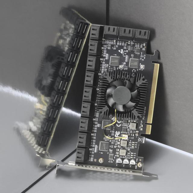 GLOTRENDS SA3824 24ポートPCIe X16 SATA3.0拡張カード、OSブートをサポート、Windows,Linux,Mac OS,NASと互換性あり_2