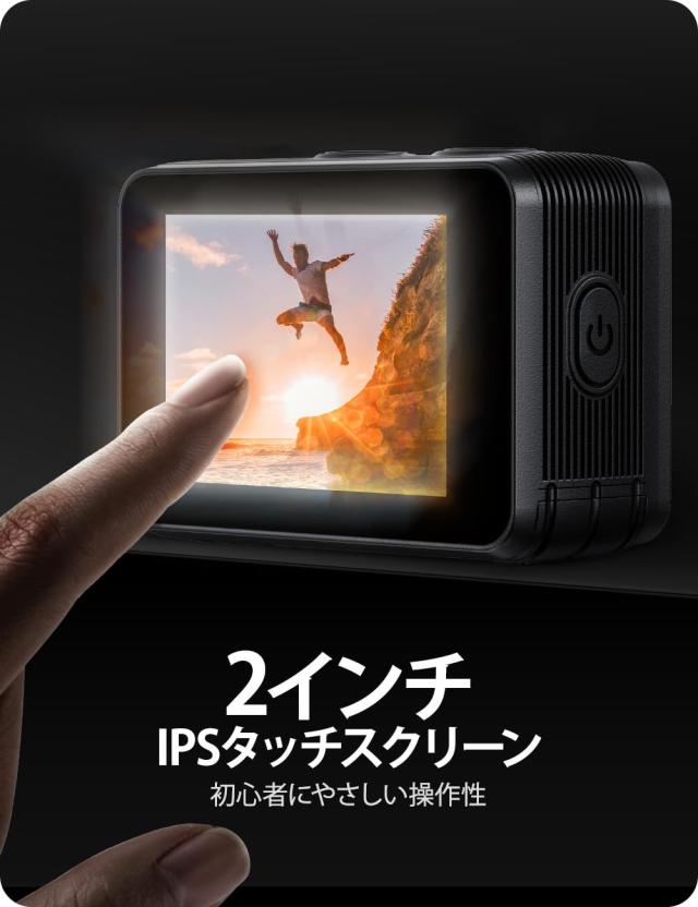 Surfolaアクションカメラ 4K 60FPS 水中カメラ 本機防水カメラ10M WiFi