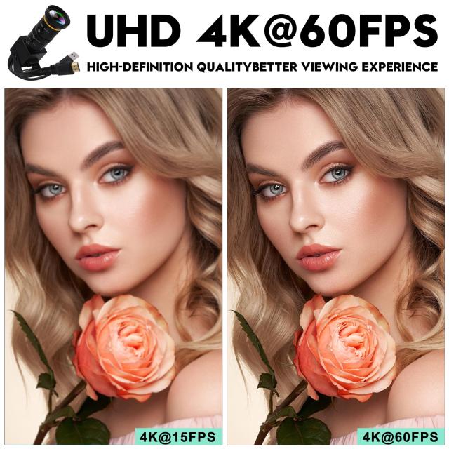 ELP HDMI 4K カメラ USB3.0 HDMI 同時出力 PC カメラ 5-50mm 10X マニュアルフォーカスレンズ 60fps 高速ウェブカメラ クローズアップカ_3