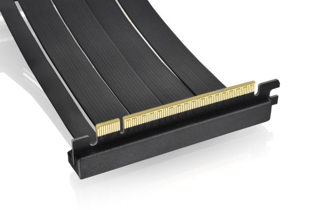 Thermaltake PCI-E 4.0 Dual 90 Degree Riser Cable 130mm Black AC-071-CO1OTN-C1 CS9320_5